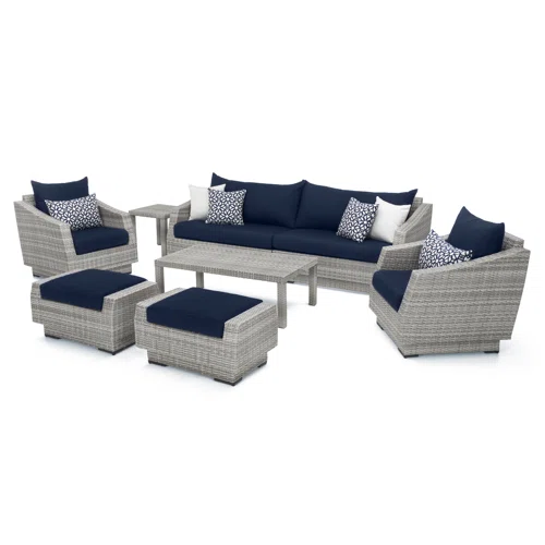 Fionnula 7 Piece Wicker Rattan Sofa Seating Group with Sunbrella Cushions