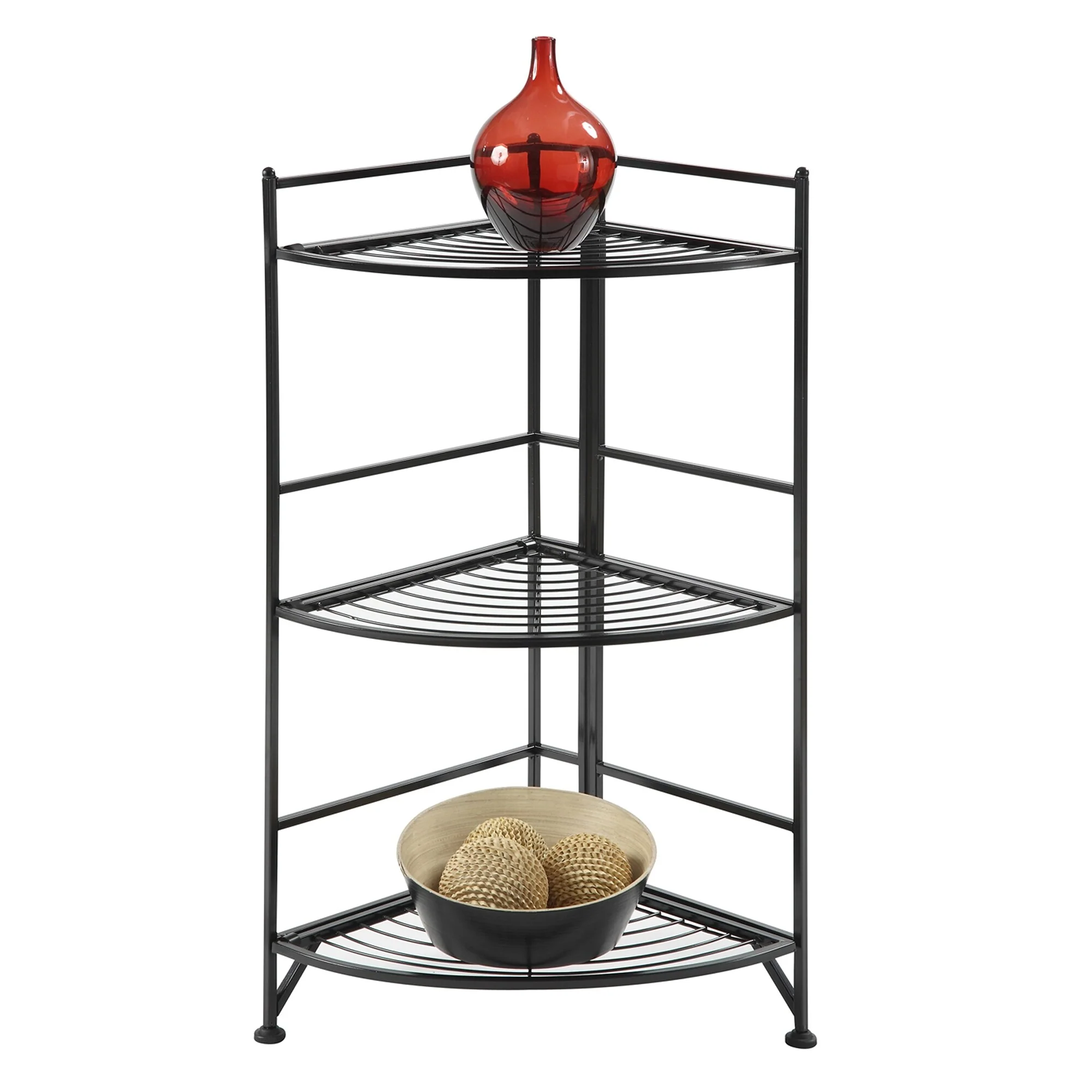 Convenience Concepts Xtra Storage 3 Tier Folding Metal Corner Shelf