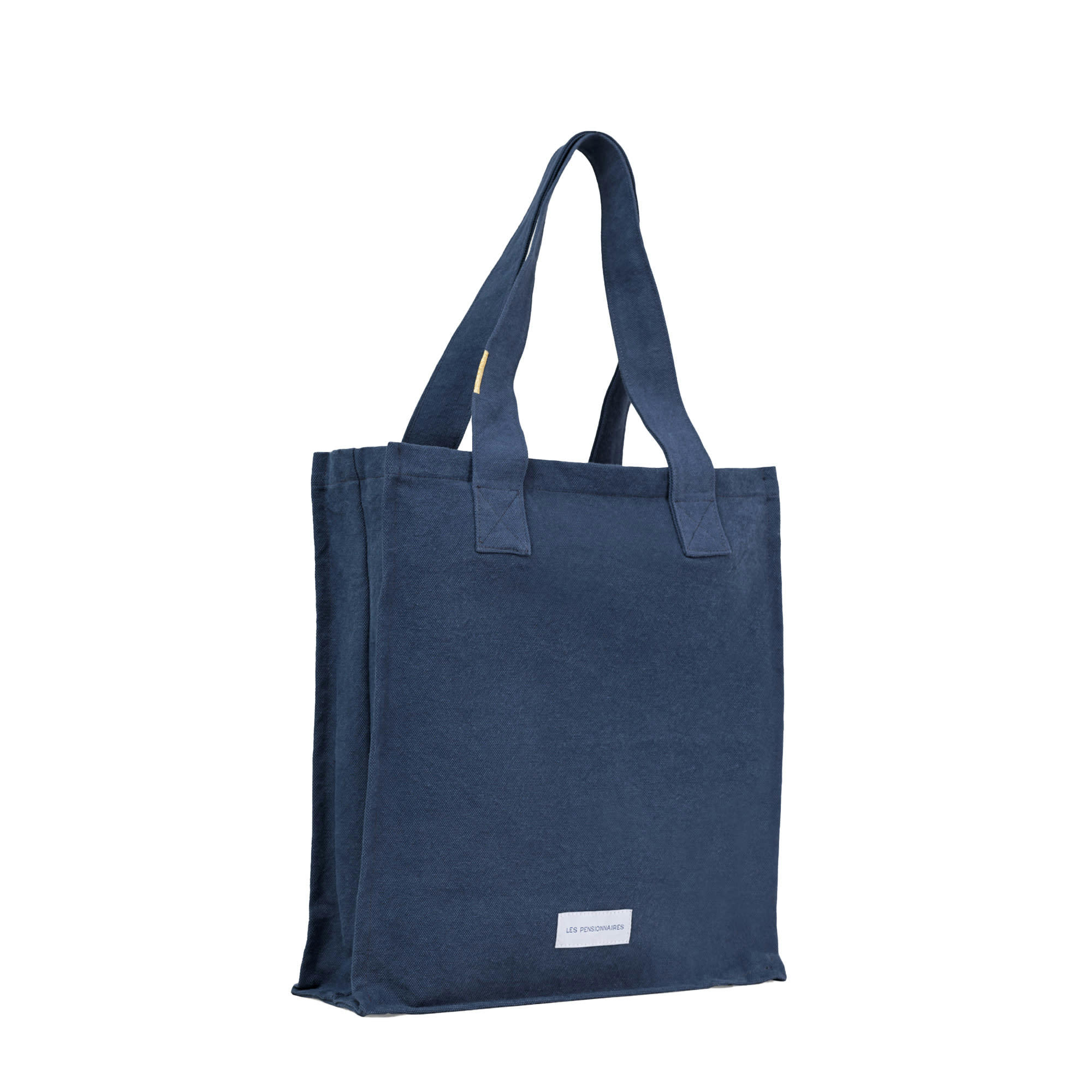 - Sac zippé en toile de coton bio bleu orage uni