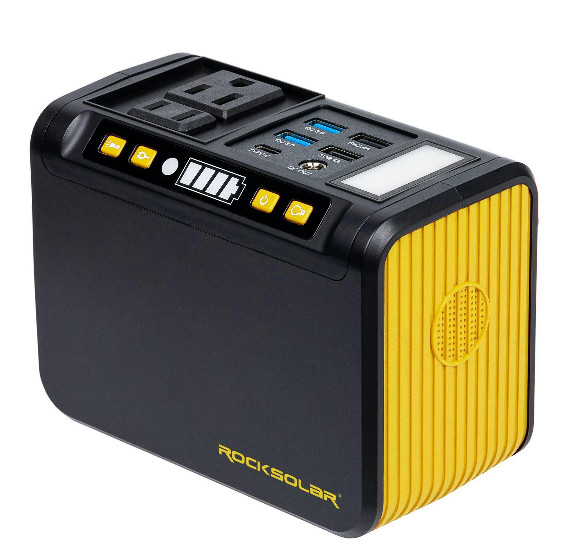 ROCKSOLAR Lithium Ion Power Station with LED Light, 80W 88WH