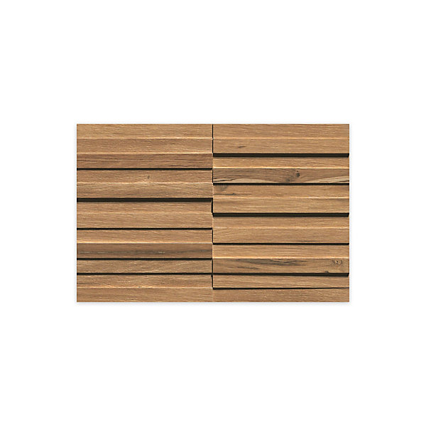 Carrelage effet Bois 3D Chêne Ambre 44x28,5x0,95 cm Mat Tarina - Mur intérieur (vendu par carton de 0,502 m²) - RO'MA CARRELAGE