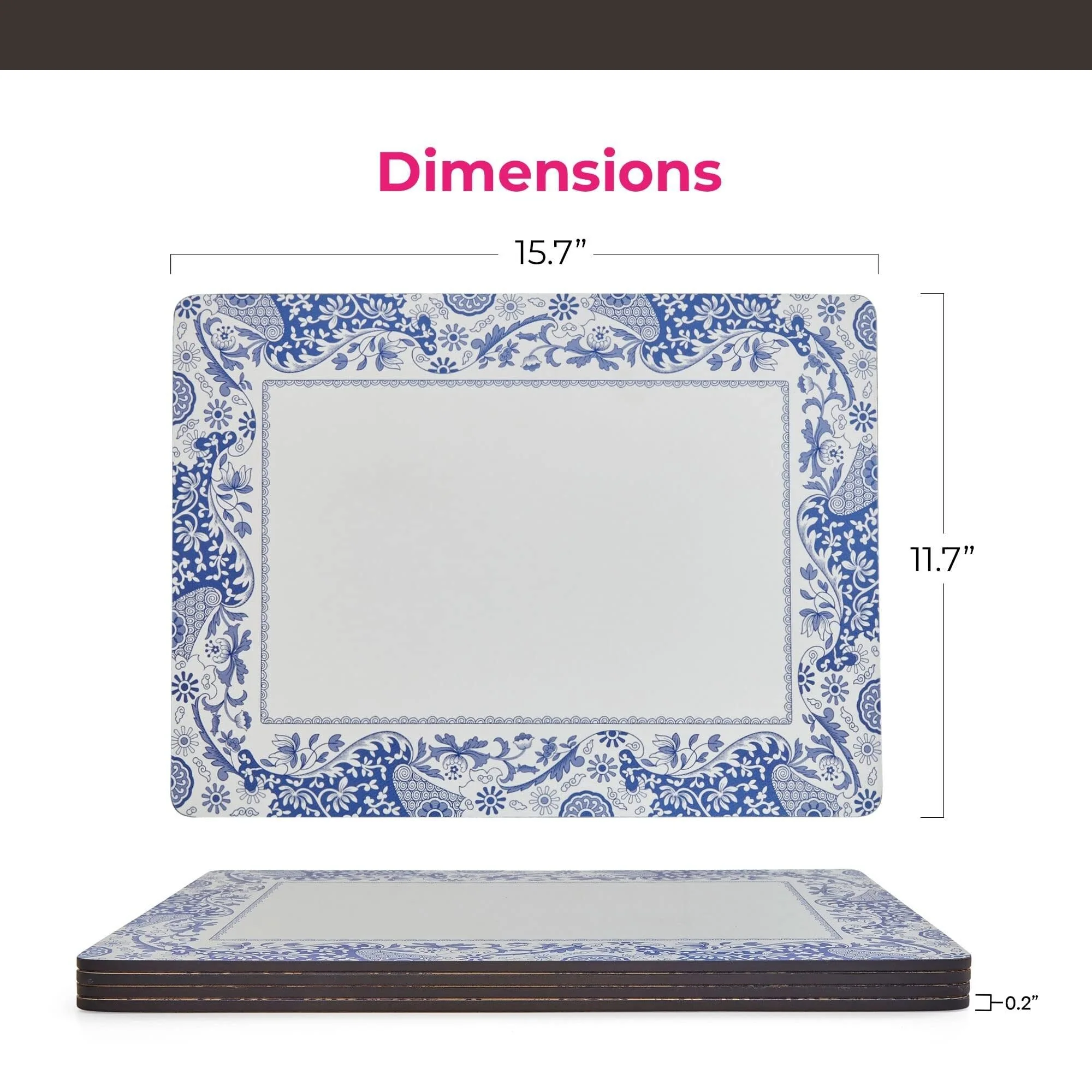 Pimpernel Set of 4 Brocato Placemats - 15.7 inches x 11.7 each