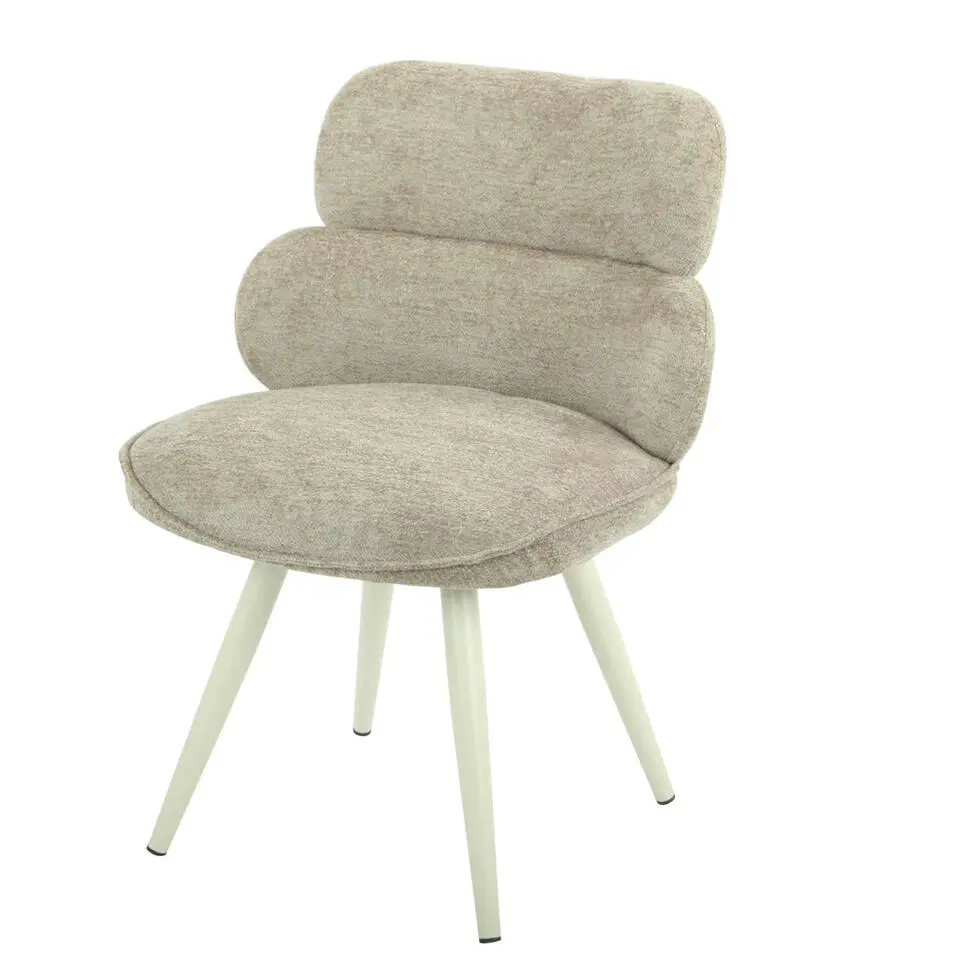 Eetkamerstoel Taupe Stof - Abby - Set van 2