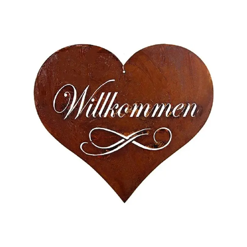 Fensterdeko Herz Willkommen