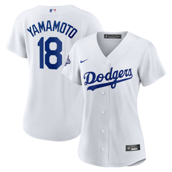 Yoshinobu Yamamoto Los Angeles Dodgers Nike Women's 2025 World Series Champions Home Replica Jersey - White