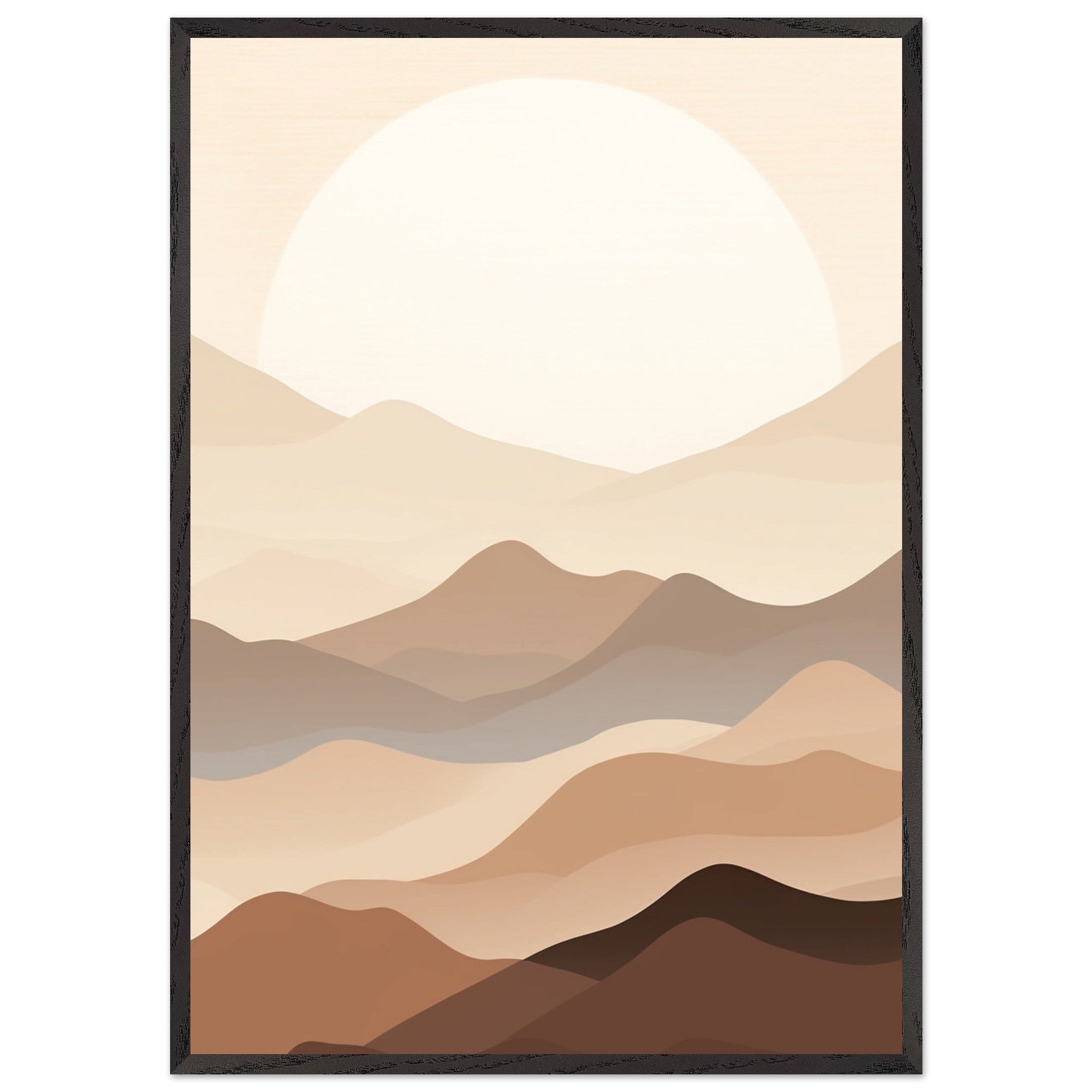 Artfulprints Poster met Lijst Japandi landscape  - 70x100 cm - Meerkleurig