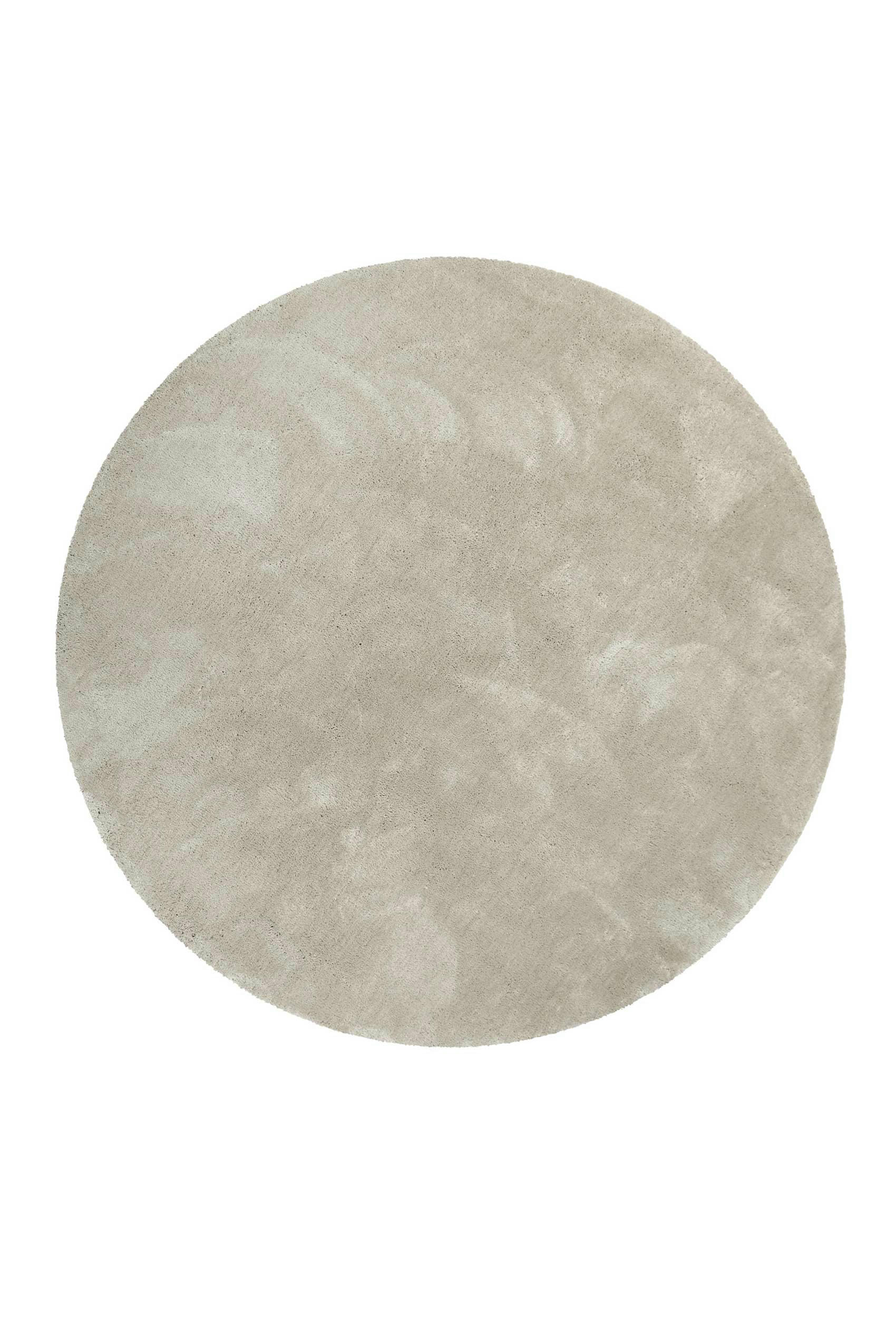 EMILIA - Tapis rond poils longs douces microfibre gris beige 120 D