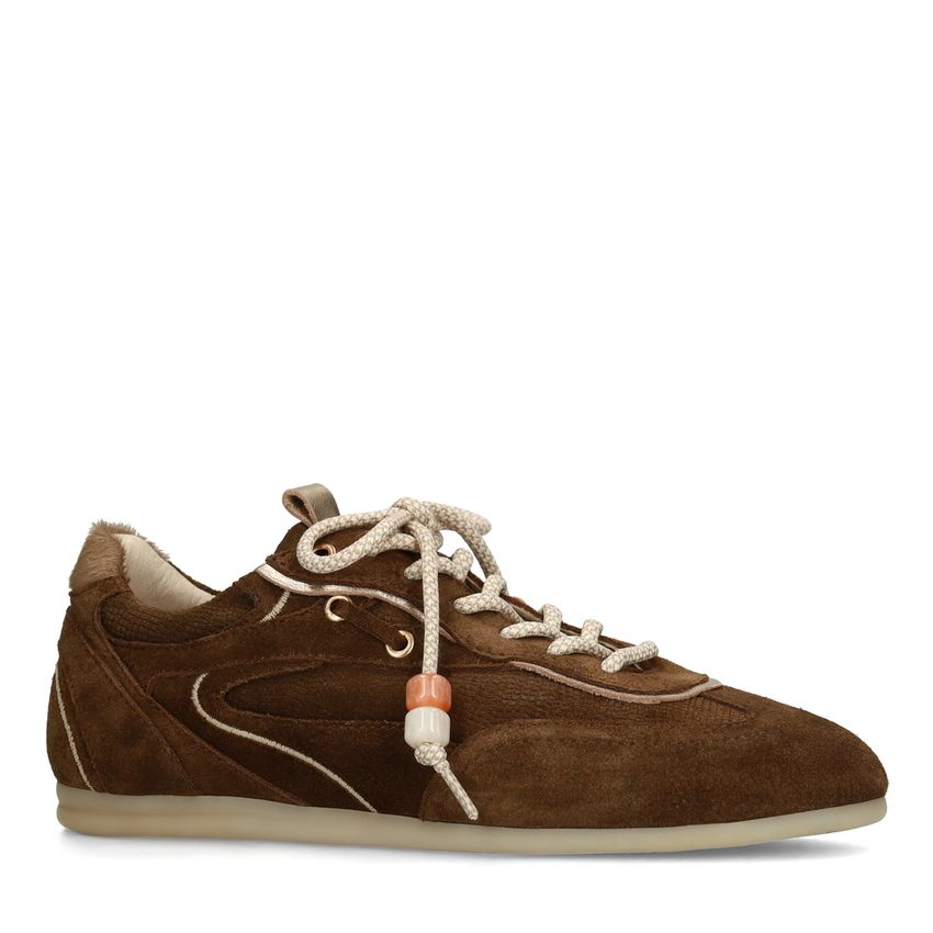 Manfield Bruine suède sneakers