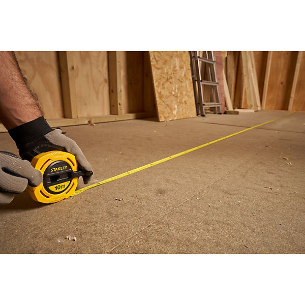 Mètre ruban mesure longue - mesure L.10m x l.12,7mm - non magnétique - marquage simple face - Stanley 0-34-295