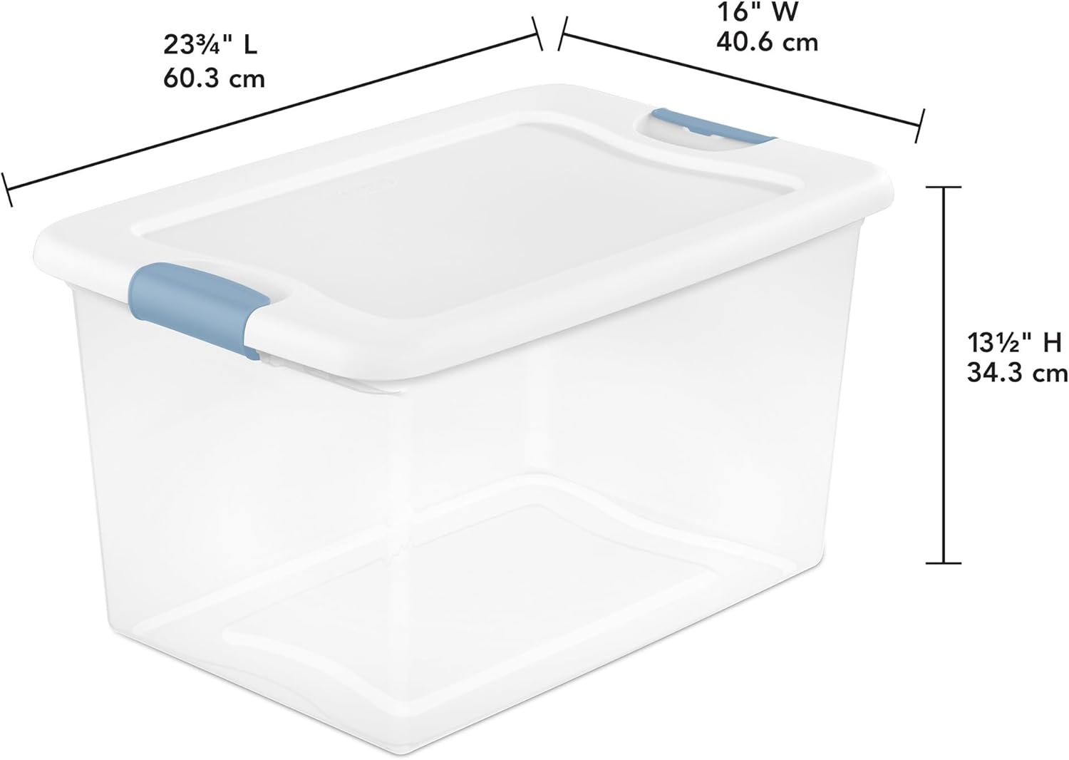 Sterilite 8-Pack 64 Quart Latching Box, Clear Plastic Storage Organizer Bins with White Lids - Large Stackable Containers for Home Bedroom, Dorm Room, and Closet Organization