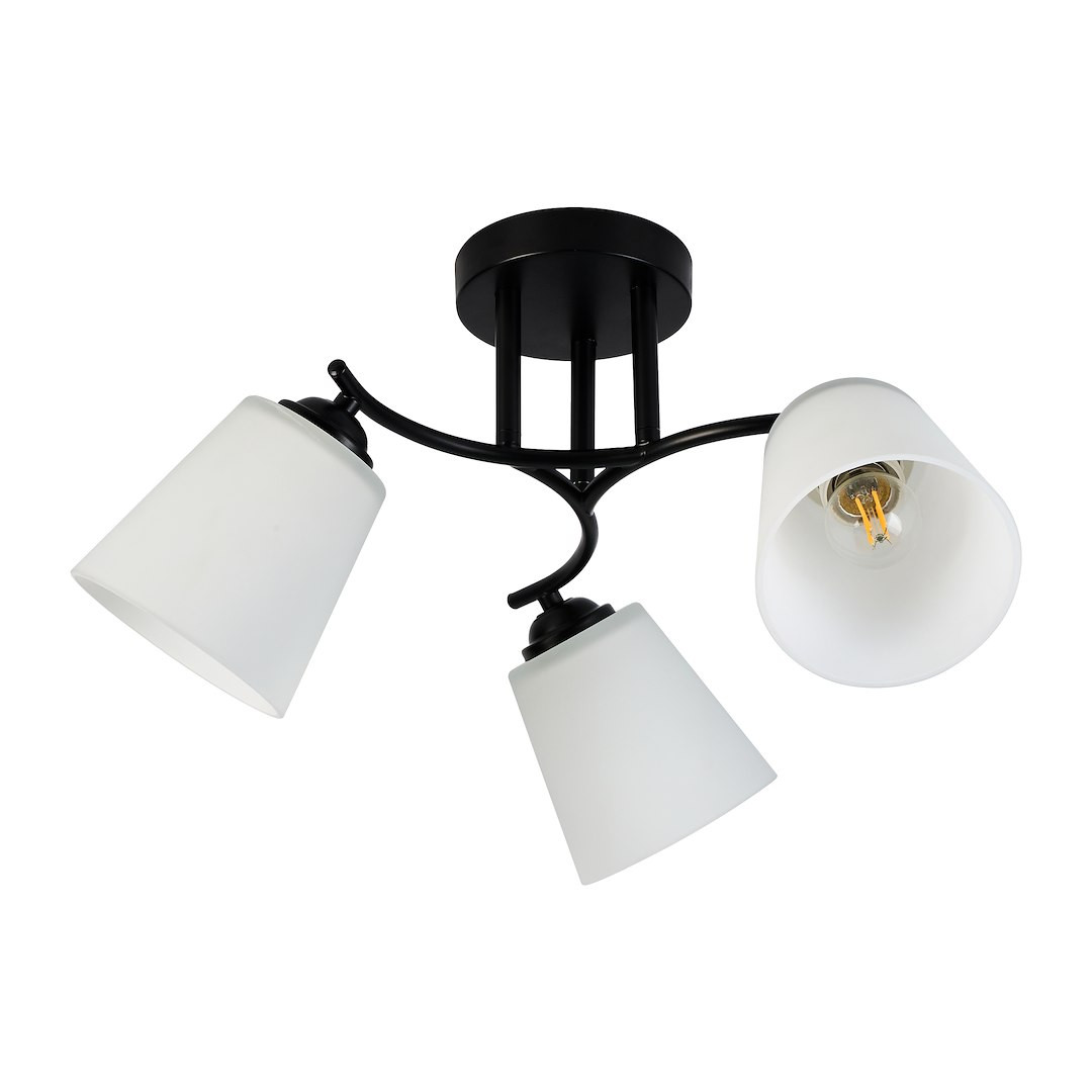 Lampa sufitowa 3xE27 Pafos czarno-biała 50 cm