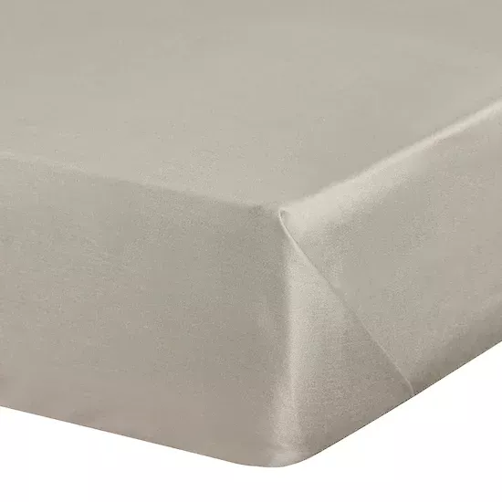 Prześcieradło bez gumki 160x210 cm z satyny bawełnianej kolor beżowy 125 g/m2 DINA Diva Line