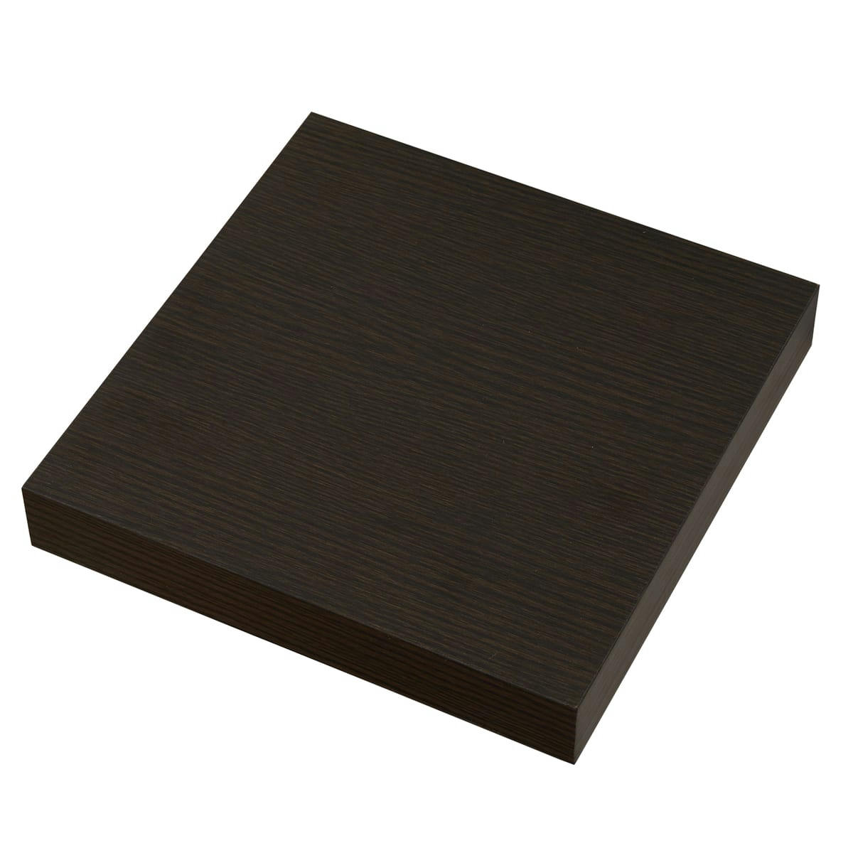 ROMA - Lot de 2 étagères murales 25x25 cm en mdf marron wengé