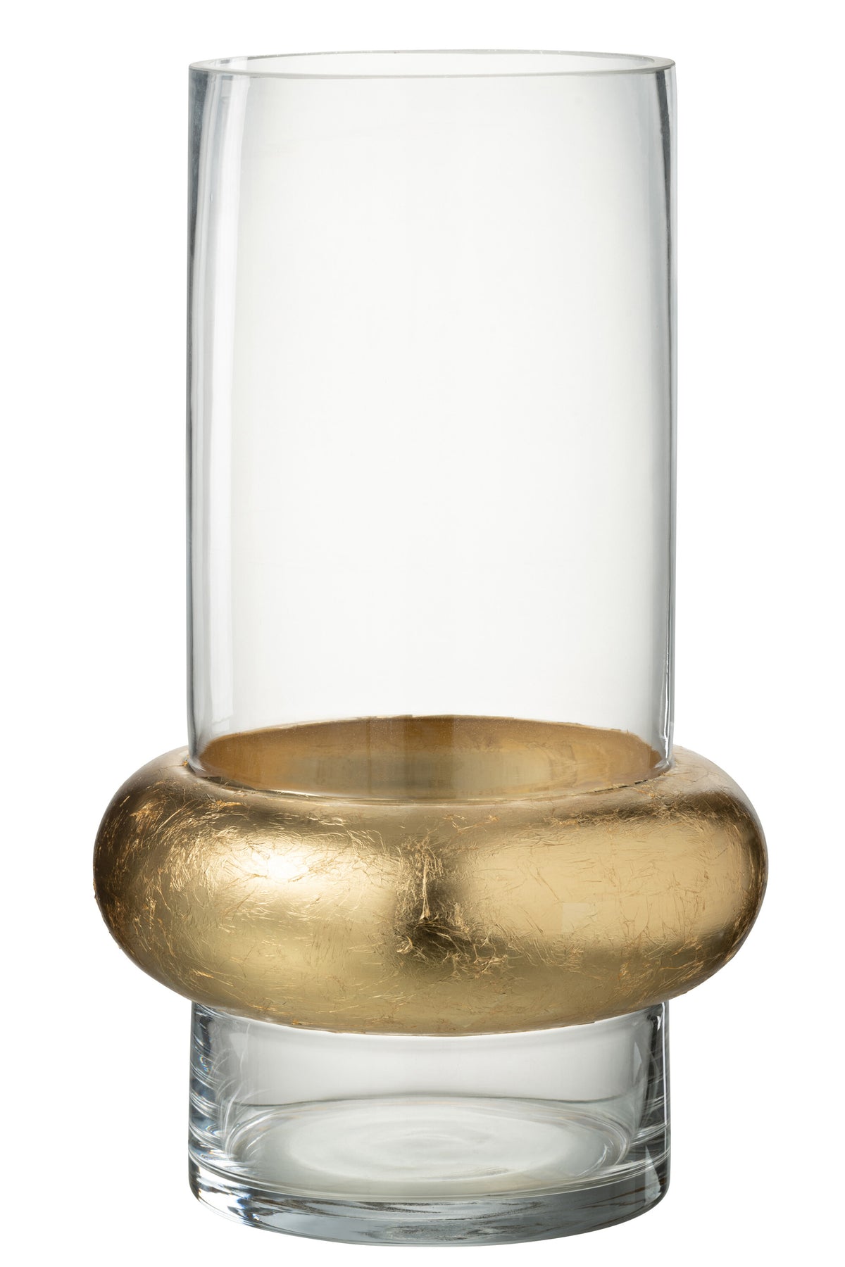 J-Line vaas Cylinder Ring Laag - glas - transparant - large - 35 cm hoog