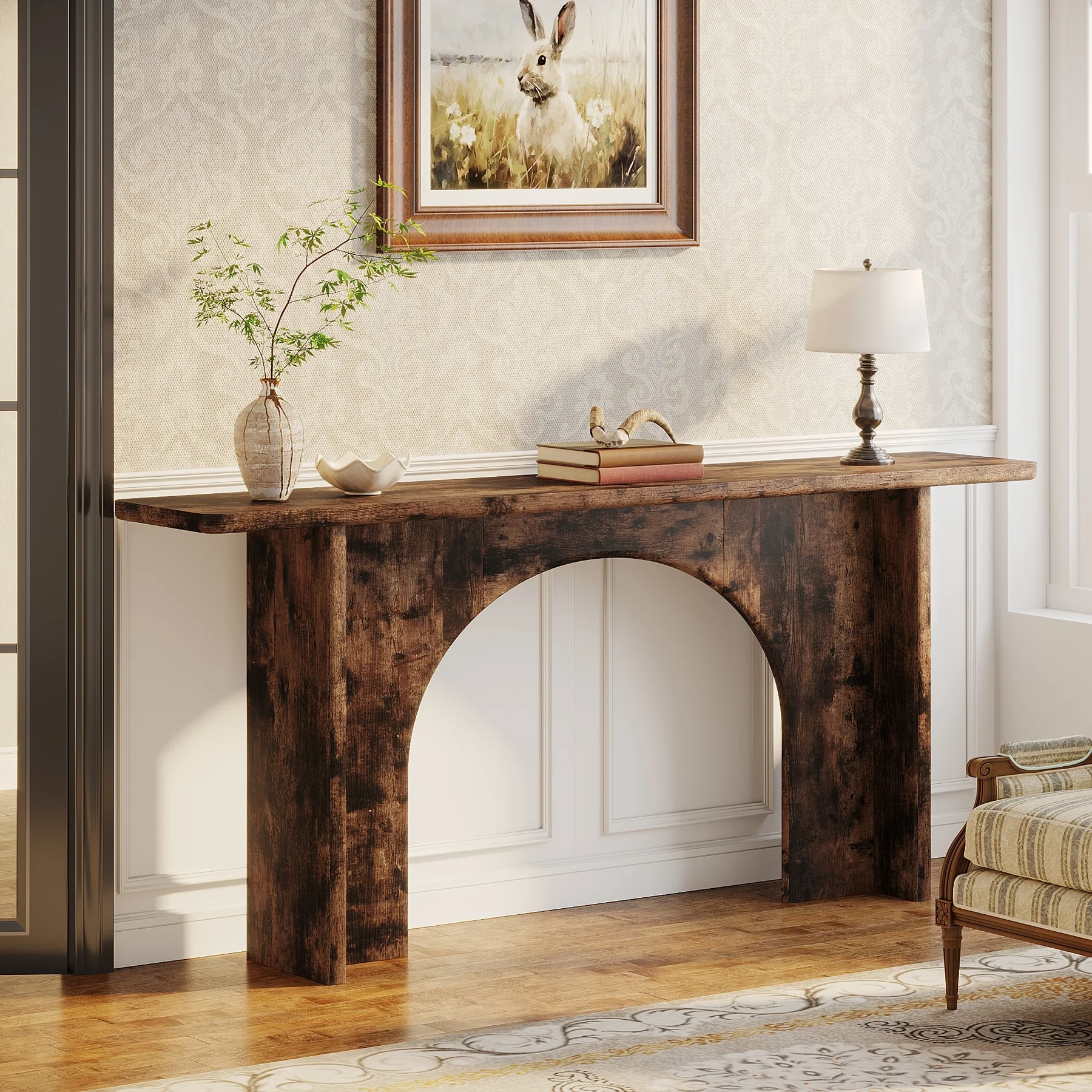 63-inch Wood Console Sofa Table for Entryway Living Room