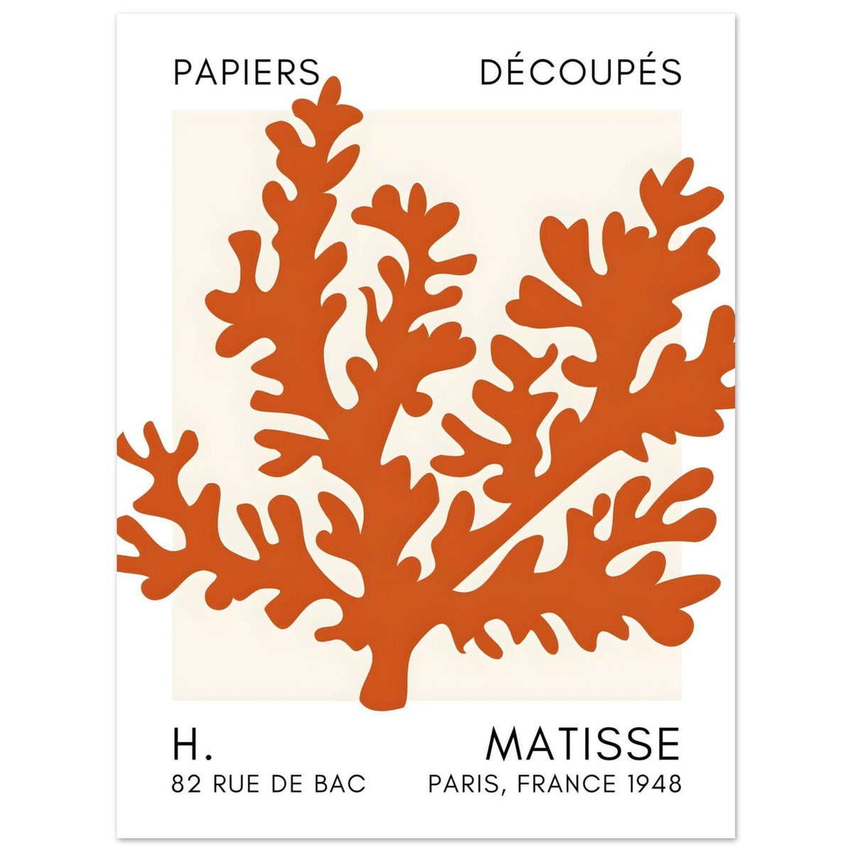 Artfulprints Poster Matisse – Aqua bloom orange  - 30x40 cm - Oranje