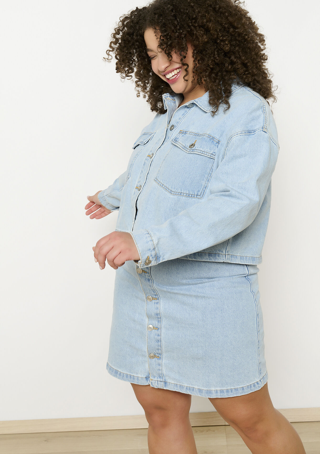 Cropped denim jasje