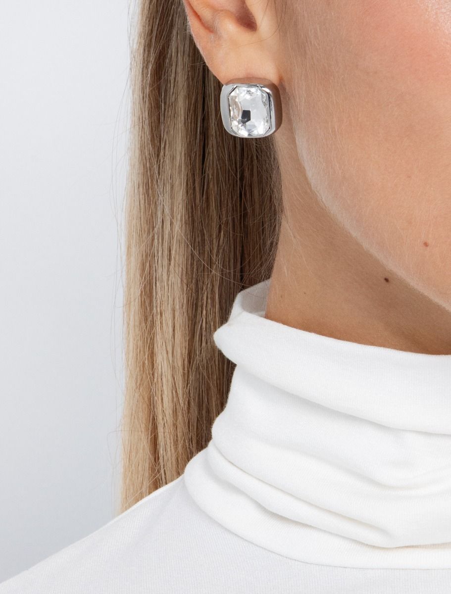 Γεωμετρικά σκουλαρίκια με πέτρα