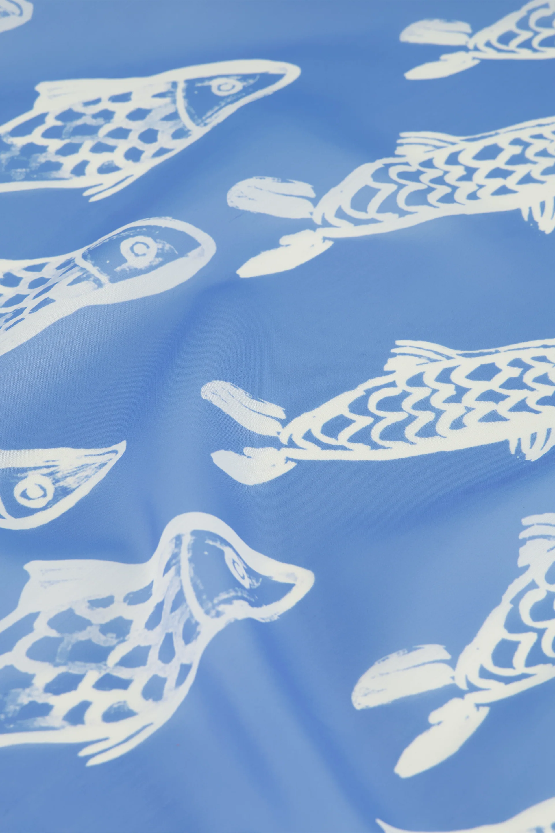 School Of Fishes Scarf | Marina Blue/Cosy Whi