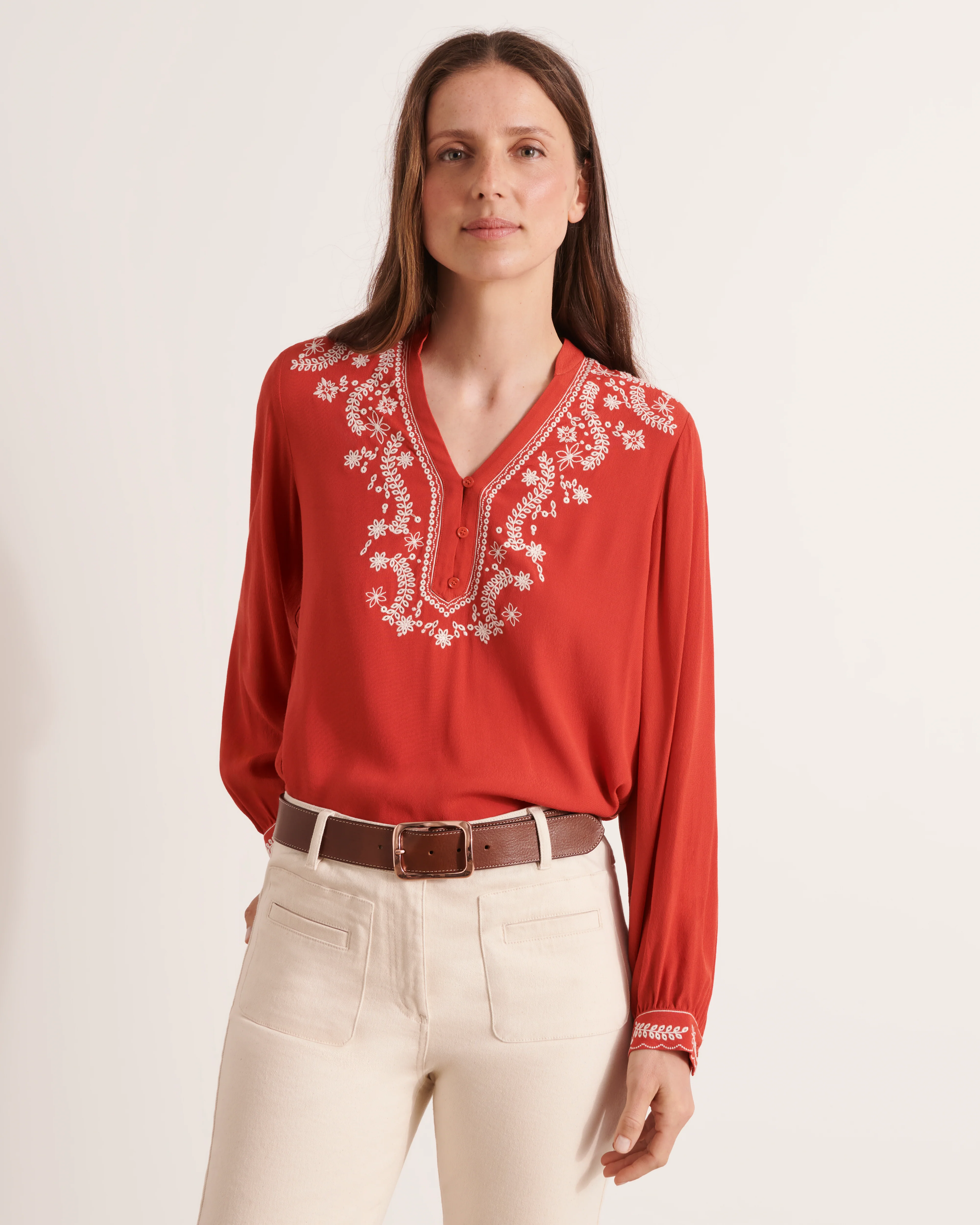 Blouse fluide brodée CLEO/12129/560