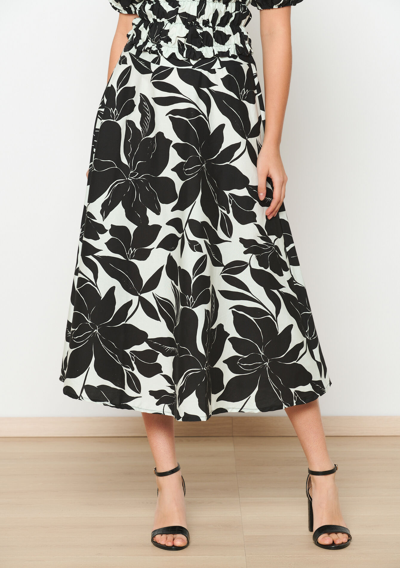 A-lijn rok met bloemenprint