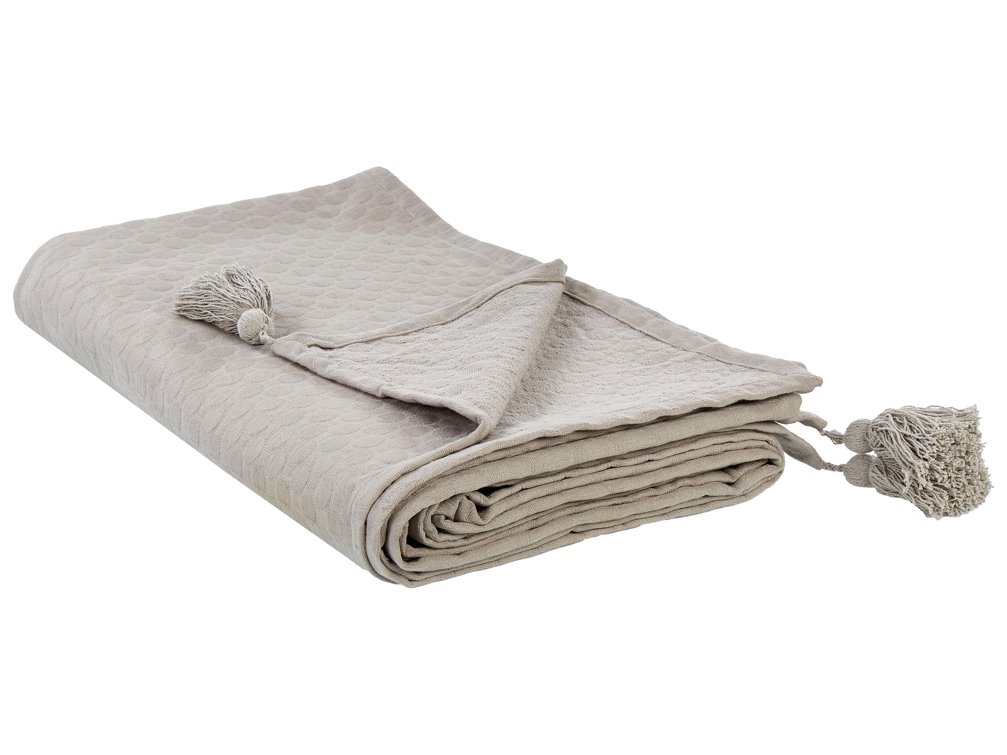 Bedspread LINDULA Cotton 150 x 200 cm Taupe