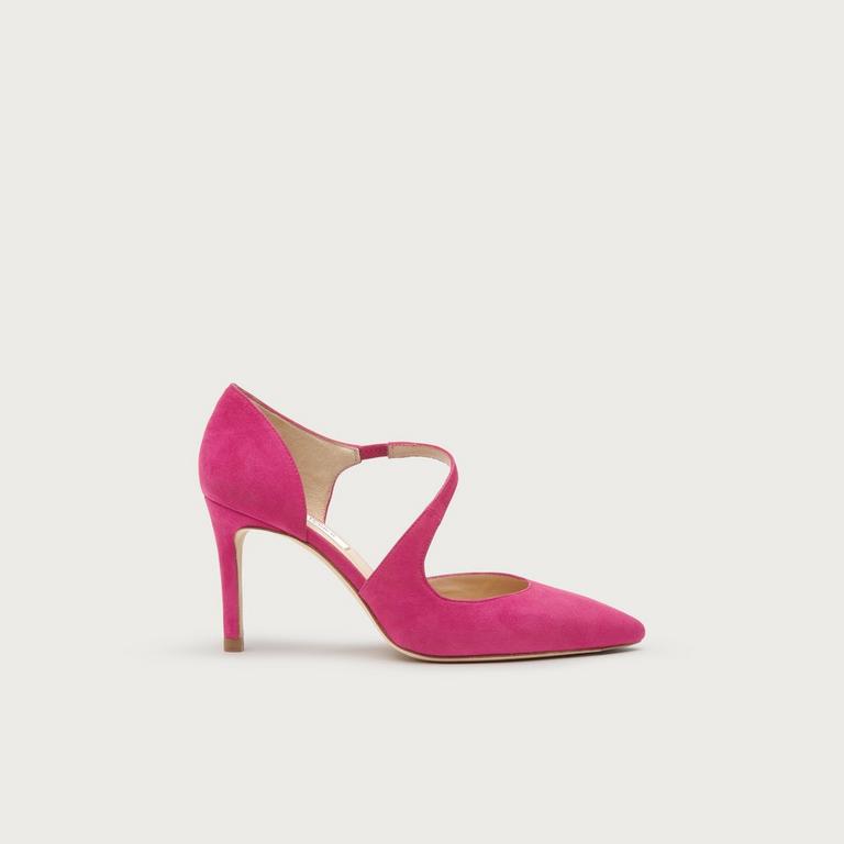 Victoria Magenta Suede Asymmetric Cut Courts