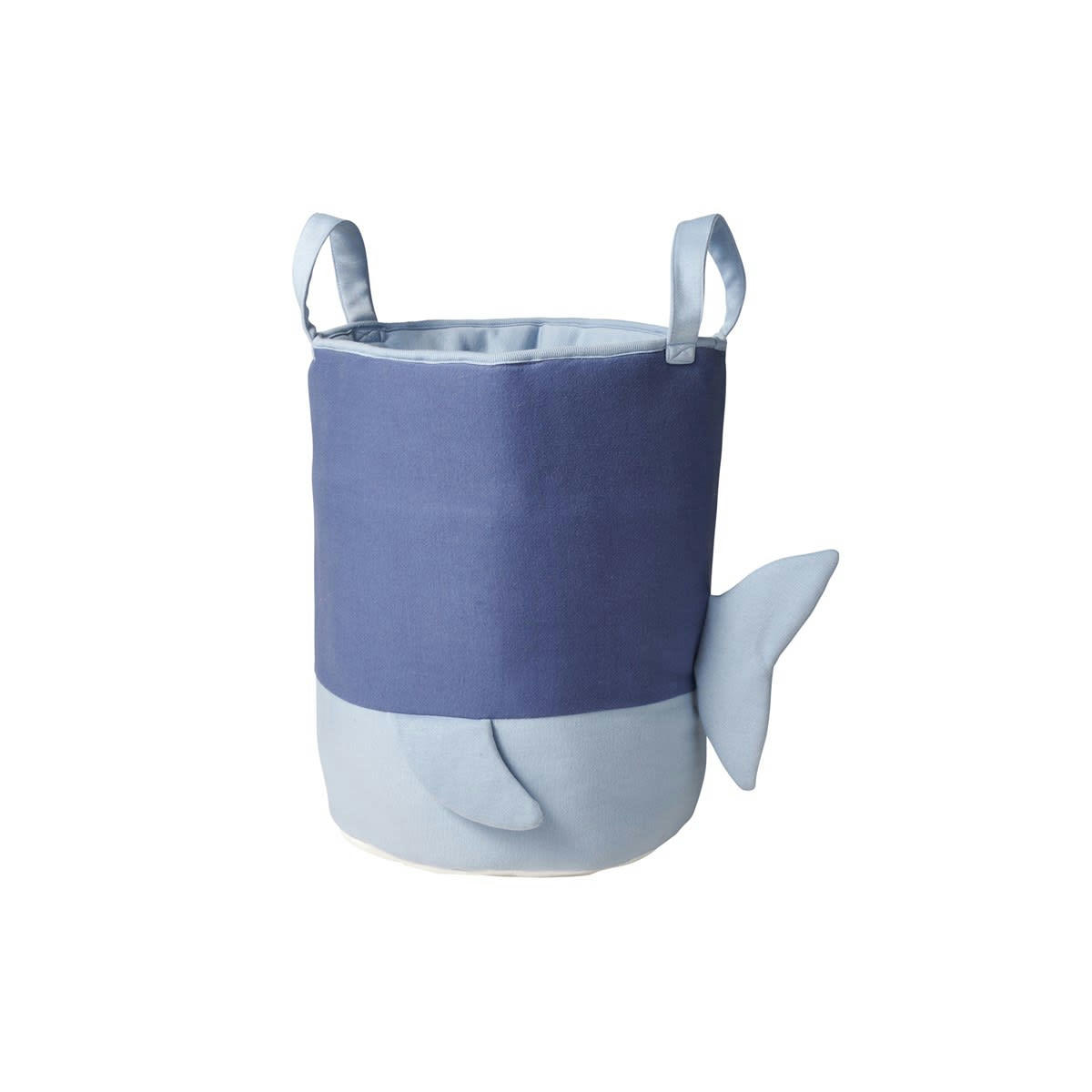 - Sac de rangement baleine coton bleu 45 cm