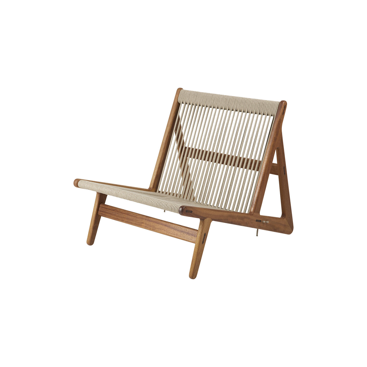 MR01 Outdoor Initial Lounge Chair, oiled iroko/sunfire melange beige/sand