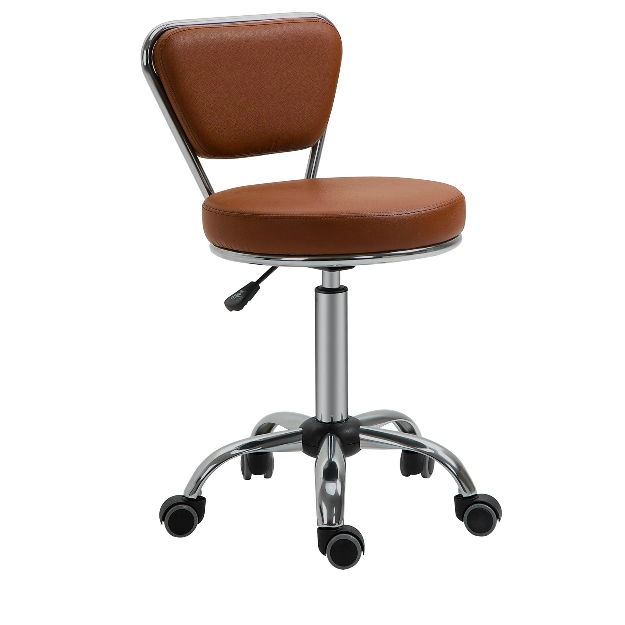 - Tabouret de massage Vintage réglable pivotant dossier chromé marron