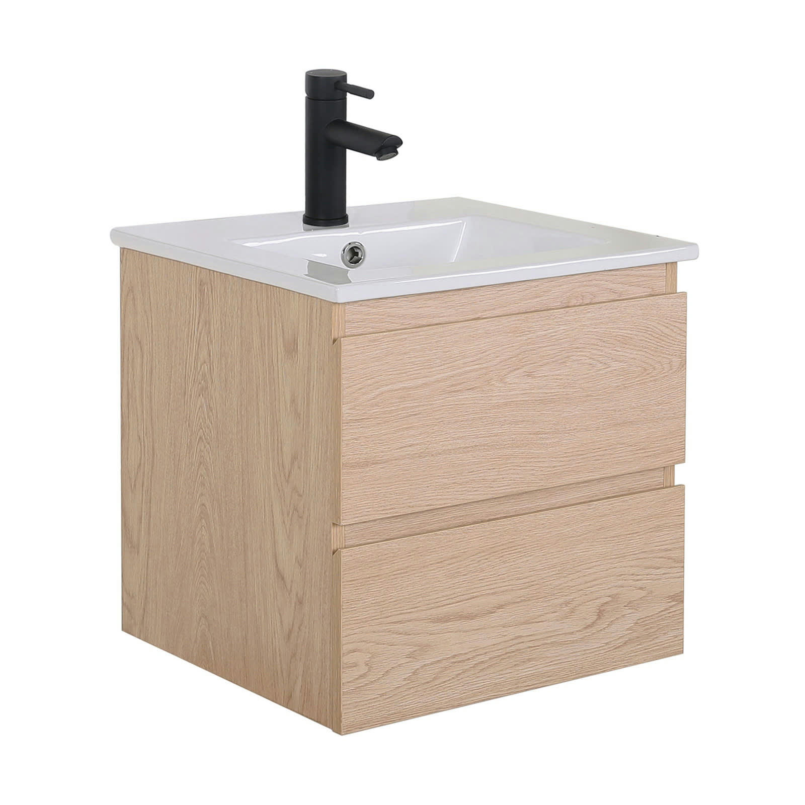 SORRENTO - Meuble simple vasque décor chêne  45cm + vasque