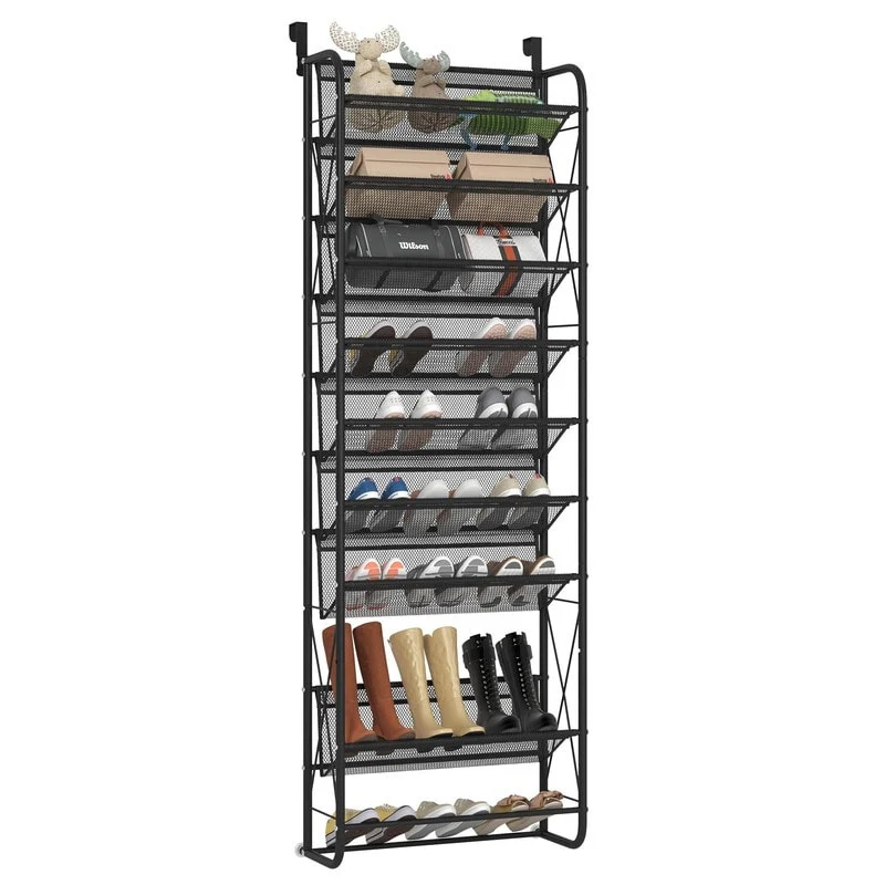 10 Tier Over The Door Shoe Organizer
