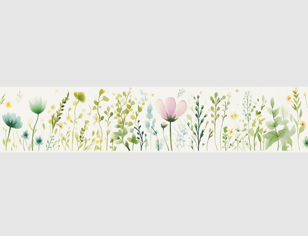 Tapetenborte Vinyl Blume Bunt