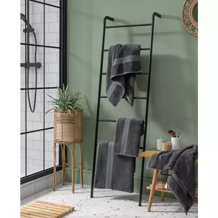 Habitat Luxury Lyocell 2 Pack Hand Towel - Charcoal