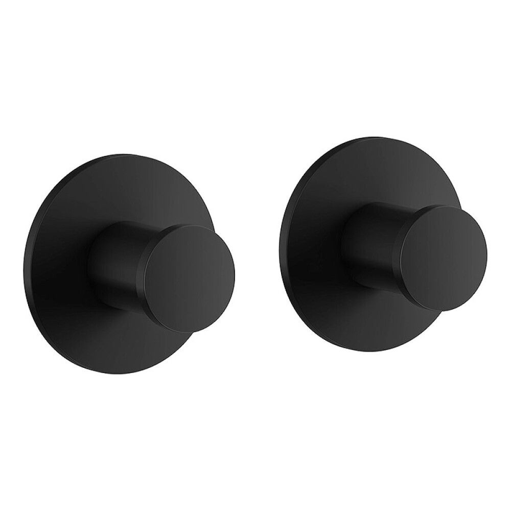 HÅNDKLEKROKER SMEDBO DOT SELVKLEBENDE Ø35MM MATT SVART 2STK