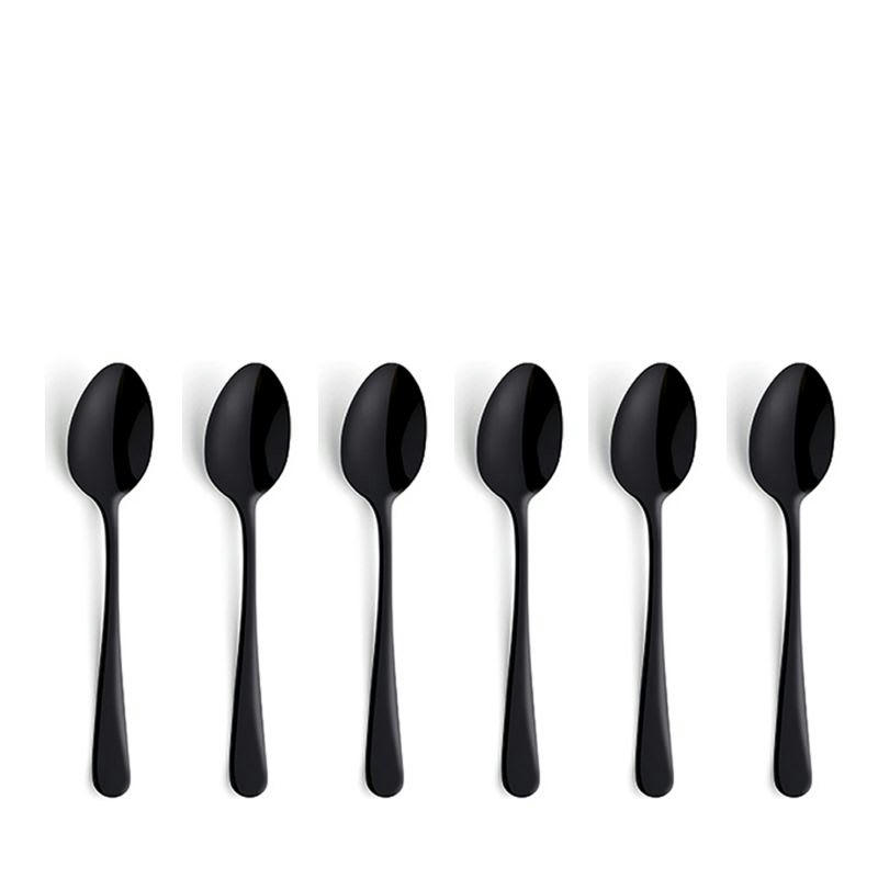 AUSTIN - Service 6 cuillères moka expresso noires