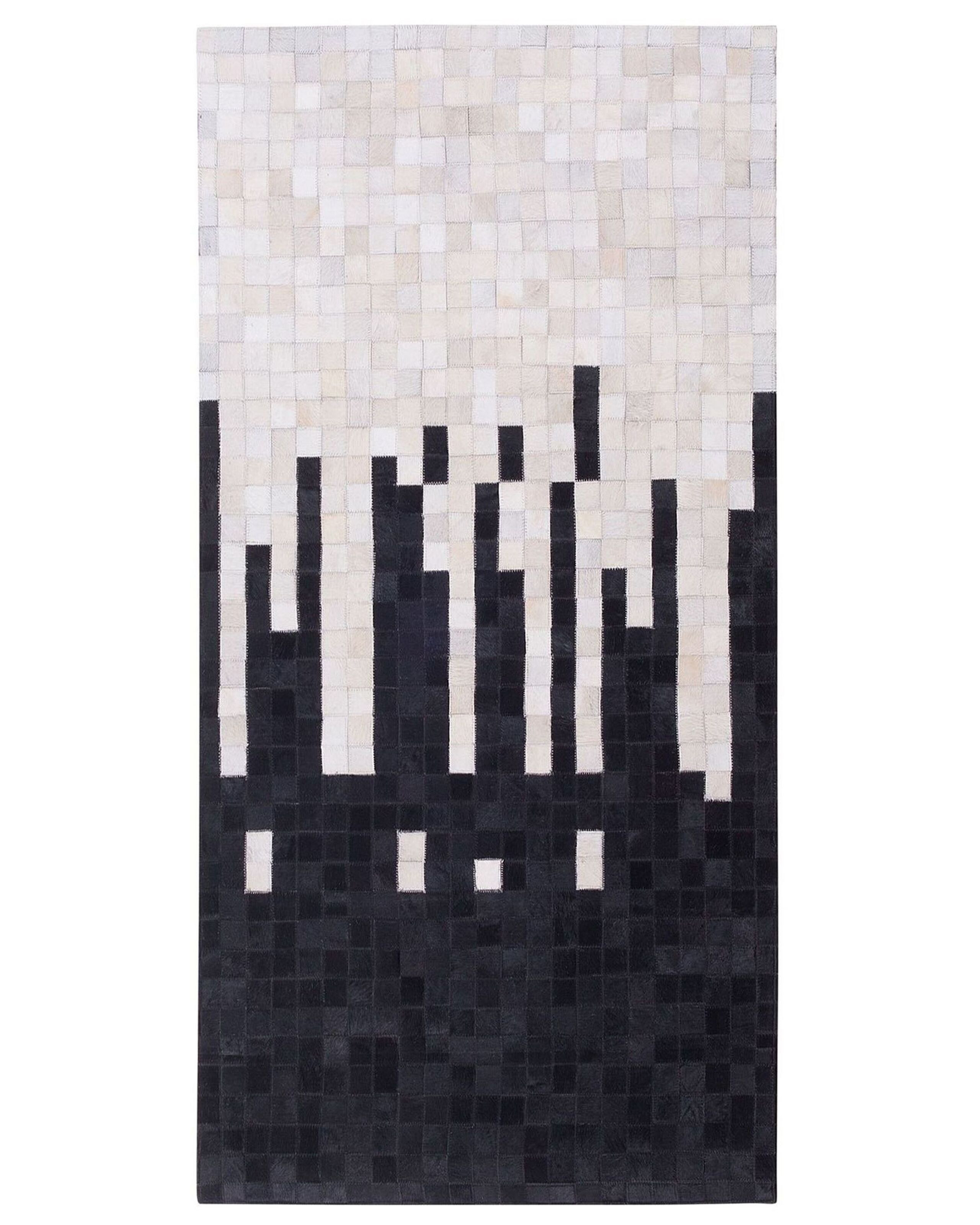 Dywan skórzany 80x150 cm patchwork czarny