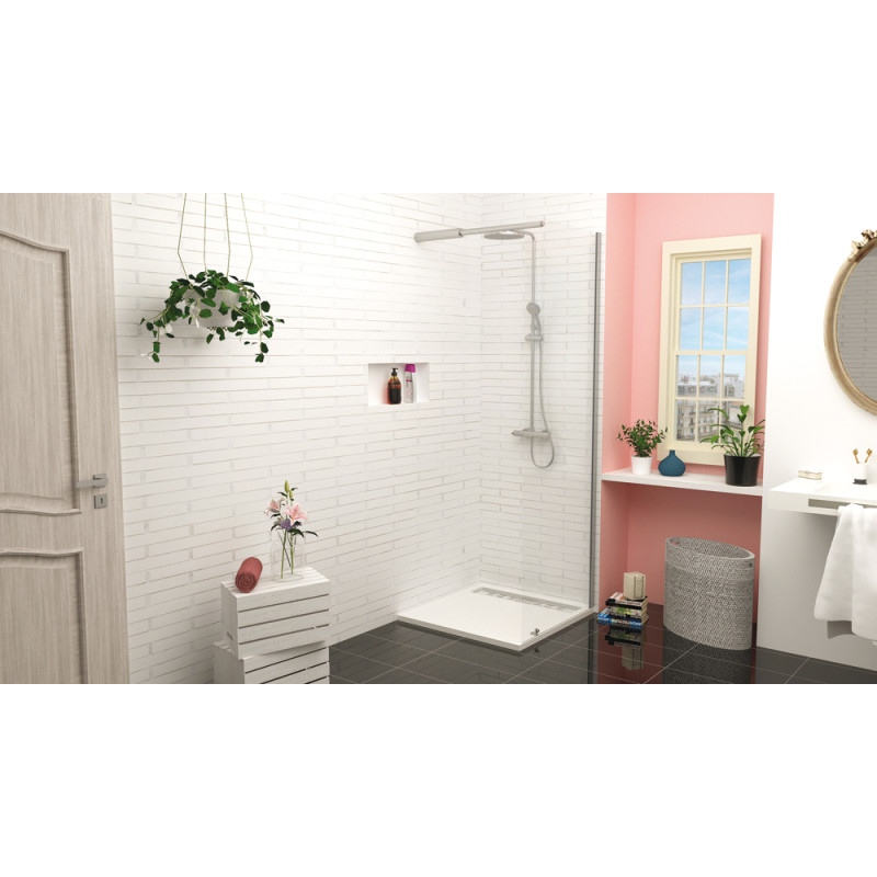 Paroi de douche transparente Cariba 80 x 210 cm ONDÉE