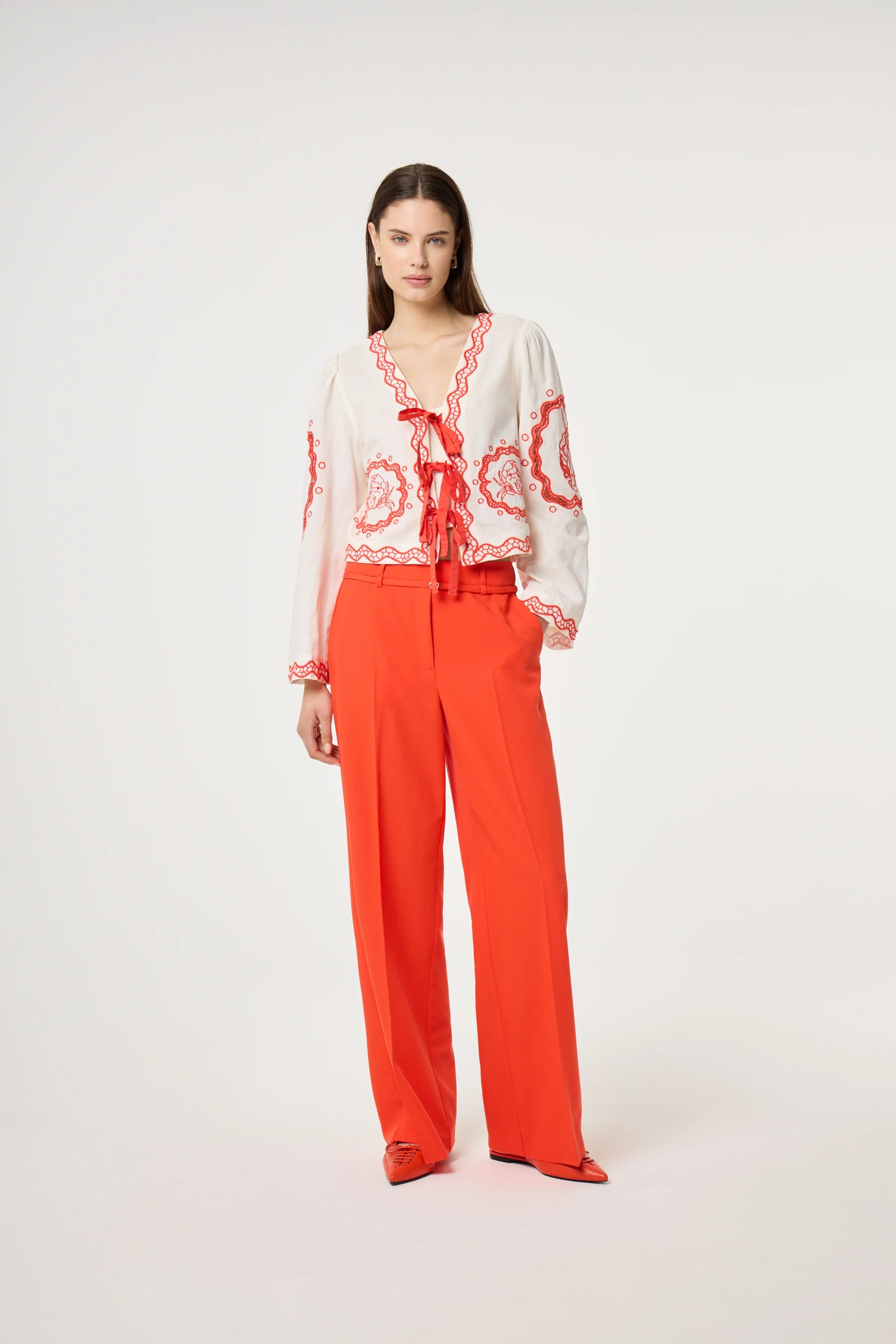 Serviette Blouse | Cosy White/Tangerine Tango