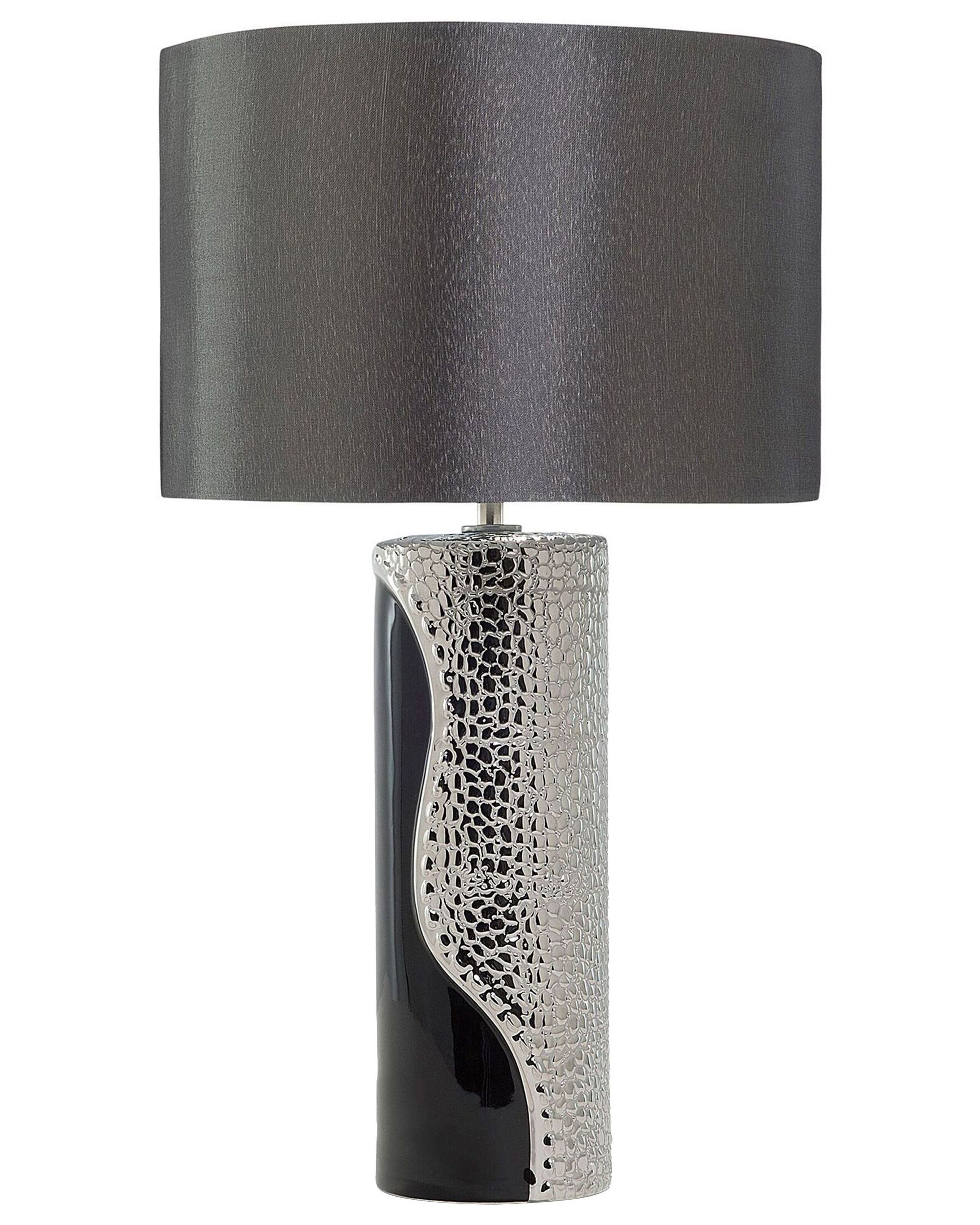 Lampka nocna stołowa porcelana czarna