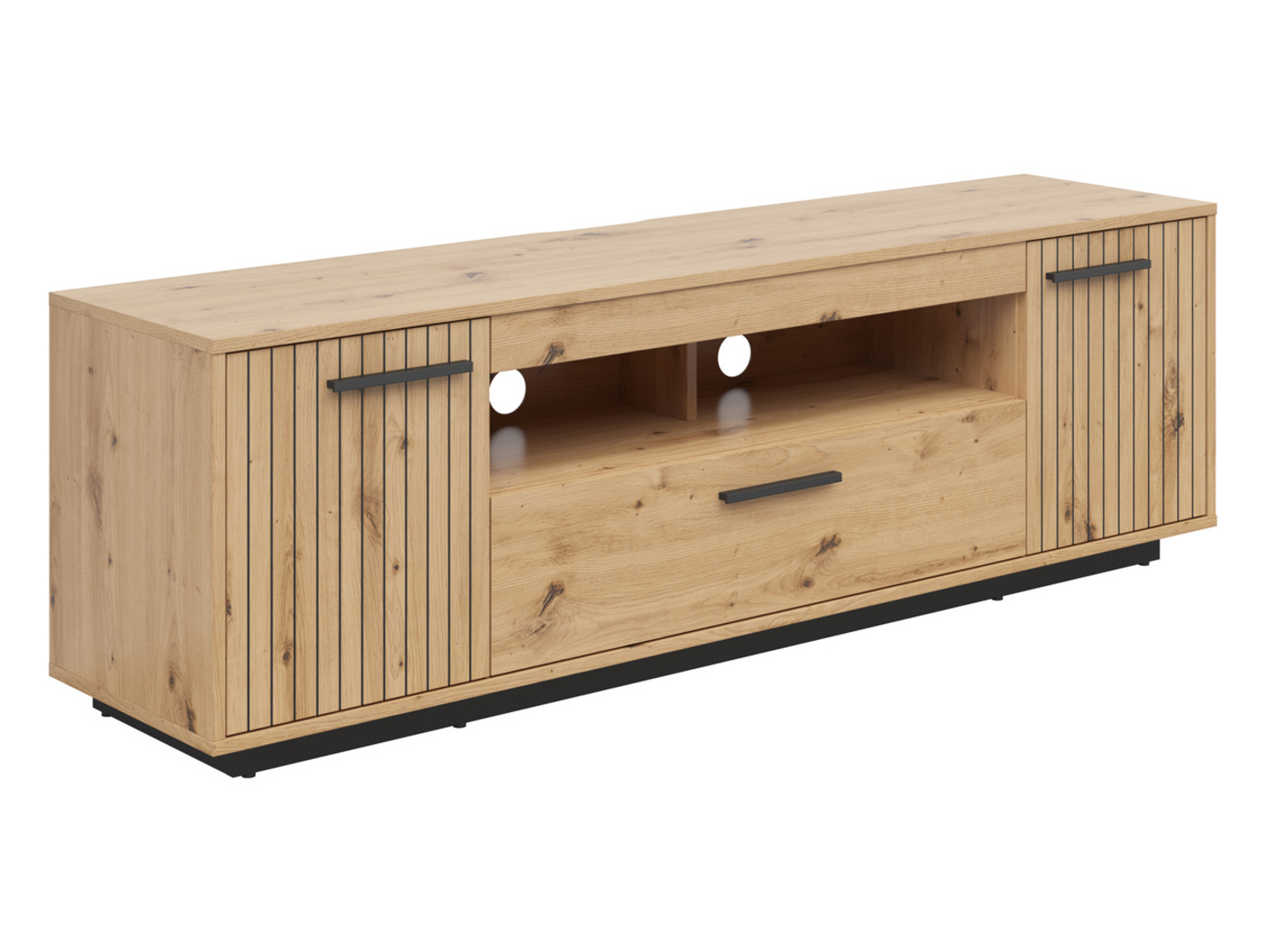 Szafka RTV Lukas 164 cm z 2 drzwiami i szufladą dąb artisan