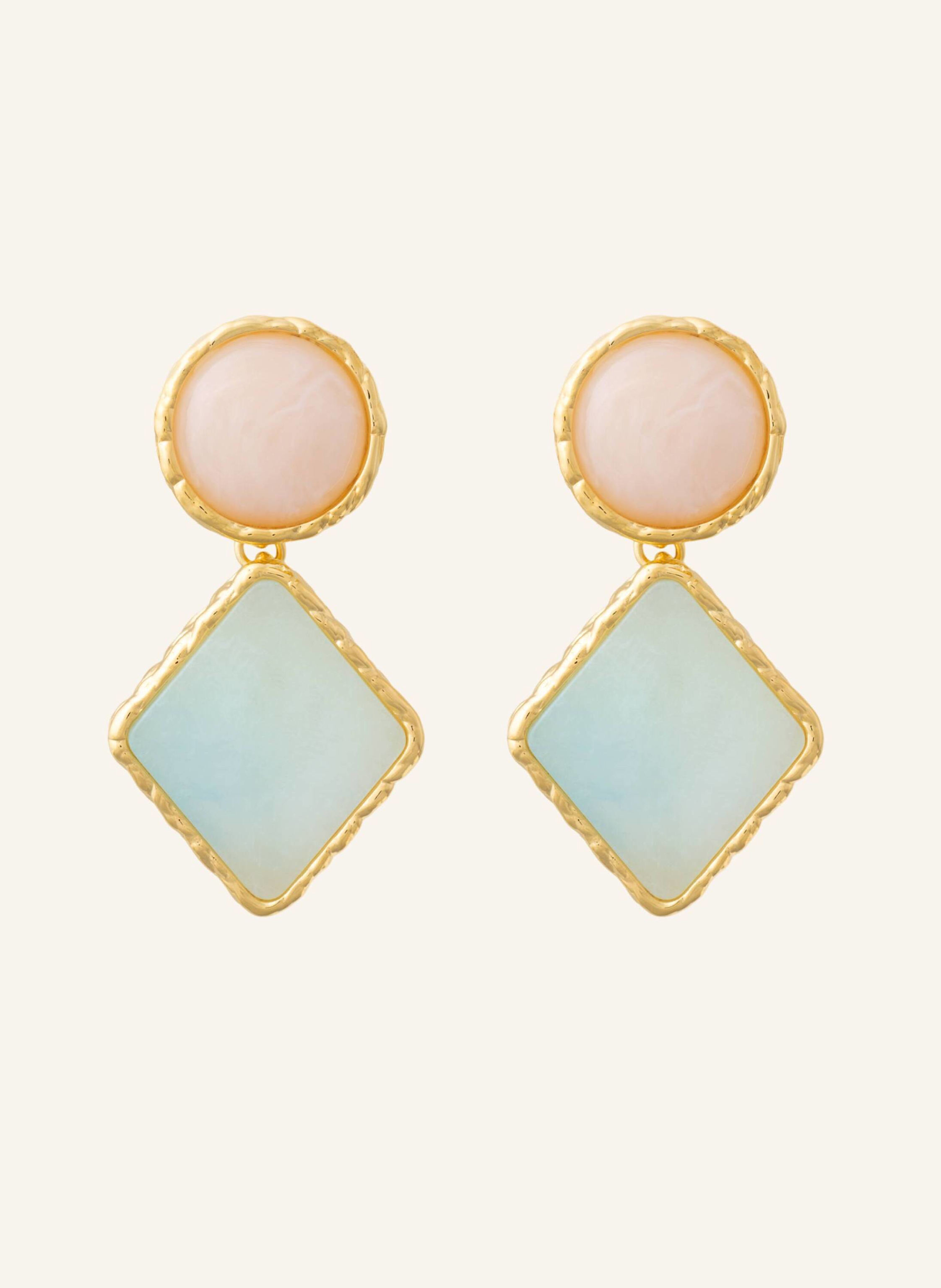 VANESSA BARONI Ohrhänger VINTAGE GEOMETRIC EARRING LATTE MARBLE CLOUD MARBLE by GLAMBOU