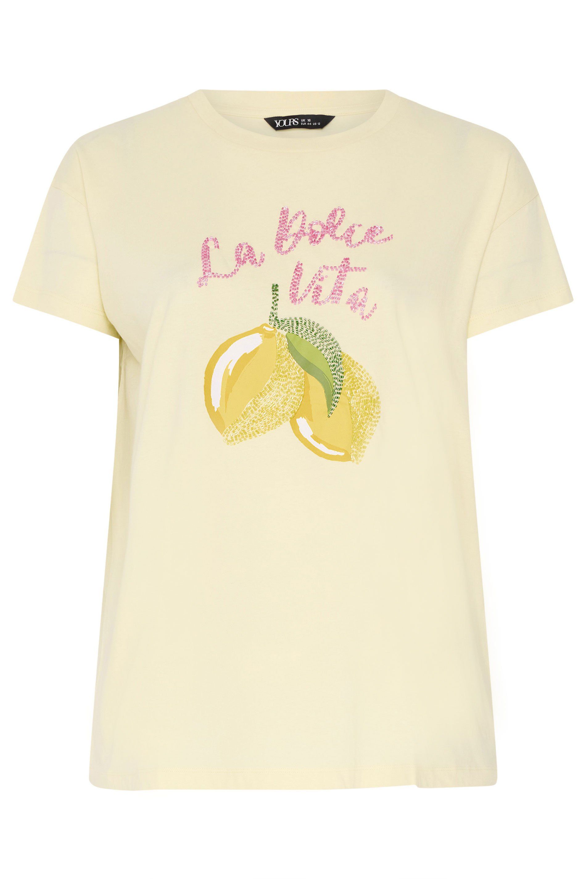 Yours Beaded Lemon Graphic T-Shirt