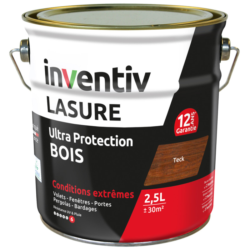 Lasure pour bois Ultra Protection teck 2,5 L INVENTIV