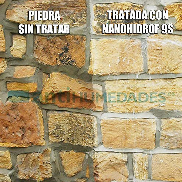 Nanohidrof-9S (10L) - Hydrofuge aux nanoparticules : Imperméabilise les façades, toitures ou sols sans modifier leur respirabilité