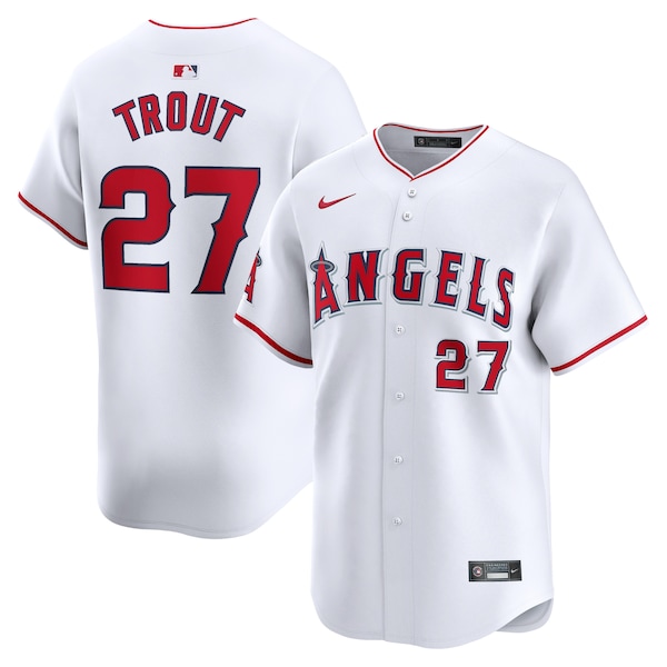 Mike Trout Los Angeles Angels Nike Home Limited Player Jersey - White/Gray