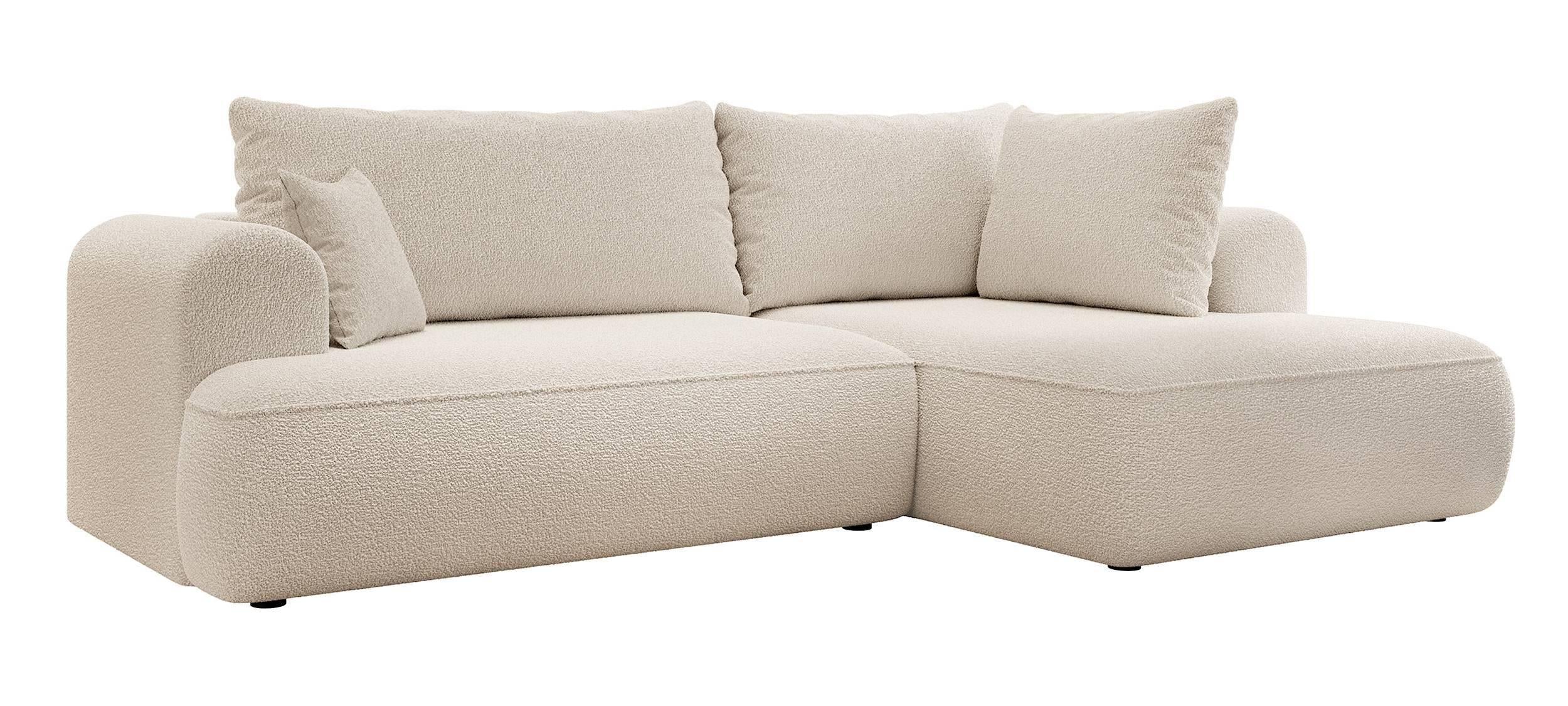 Hoekbank Philipa Big rechts bouclé met slaapfunctie