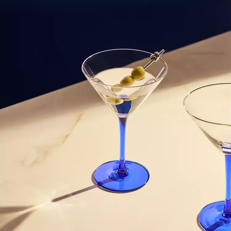 Habitat Blue Stem Set of 4 Martini Glasses
