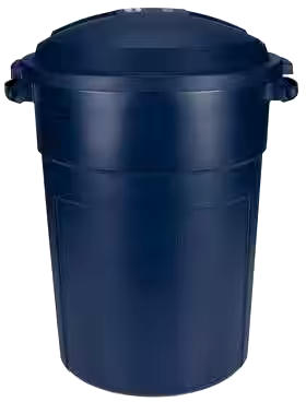 Rubbermaid Roughneck Plastic Circular Garbage Can, Blue, 121-L