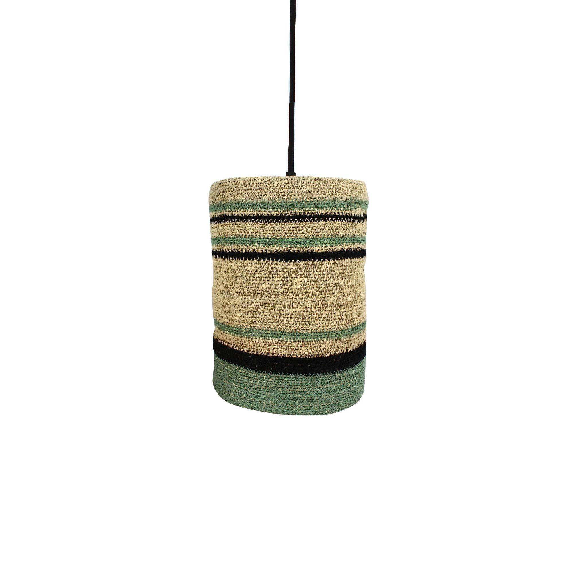 BARBADE - Suspension en jonc de mer naturel et vert